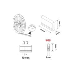 Design Light 5m Pásek LED + Rukojeti 12V DC Neon Flex 2835 500 SMD IP65 60W Teplá Bílá