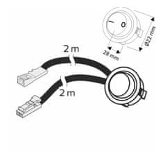 Design Light Spínač Kolébkový s Kabelem 2m MiniAMP 12V/24V DC 36W Bílá