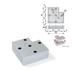 EMUCA Nábytková Noha Alumix PVC 80x80x45mm Hliník