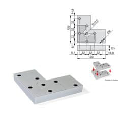 EMUCA Nábytková Noha Alumix PVC 120x120x12mm Hliník