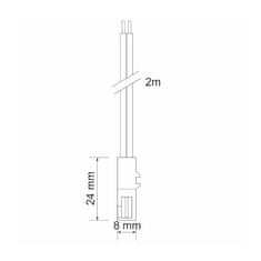 Design Light Elektrický Kabel pro LED 2m se Zásuvkou MiniAMP Černá