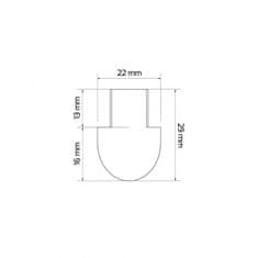 Design Light Koncovka Boční PVC Profil LED Vestavný INLINE MINI XL 14x6mm Zlatá