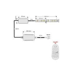 Design Light 5m Pásek LED RGB RF 4-zónové IP45 4-zónové Controller Pilot Napájení