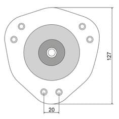 GTV 2x Nábytková Noha ke Stolu Nastavitelná 710mm 60mm Chrom