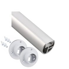 Design Light Šatní Tyč Hliník Profil RELING pro LED Pásky 10mm Mléčný 1m Hliník