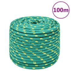 Greatstore Lodní lano zelené 12 mm 100 m polypropylen