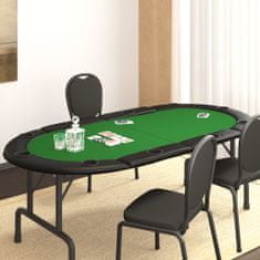 shumee vidaXL Skládací pokerový stůl pro 10 osob Zelený 208x106x3 cm