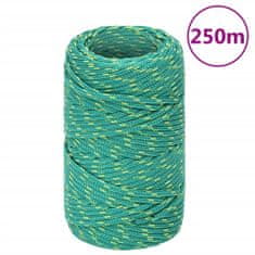 Greatstore Lodní lano zelené 2 mm 250 m polypropylen