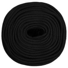 Greatstore Pracovní lano černé 6 mm 250 m polypropylen