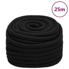 Greatstore Pracovní lano černé 25 mm 25 m polyester