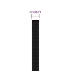 Vidaxl Pracovní lano černé 5 mm 50 m polyester