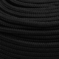 Greatstore Pracovní lano černé 6 mm 500 m polypropylen