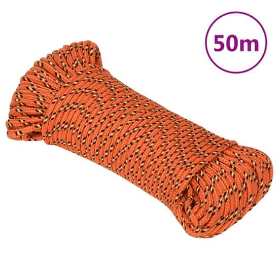 Vidaxl Lodní lano oranžové 3 mm 50 m polypropylen