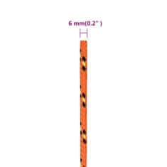 Vidaxl Lodní lano oranžové 6 mm 250 m polypropylen