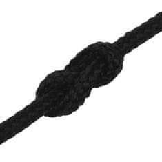Greatstore Pracovní lano černé 2 mm 100 m polyester