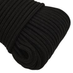 Greatstore Pracovní lano černé 3 mm 100 m polyester