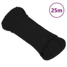 Vidaxl Pracovní lano černé 5 mm 25 m polyester