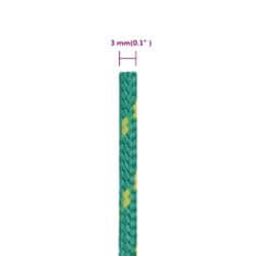 Greatstore Lodní lano zelené 3 mm 50 m polypropylen