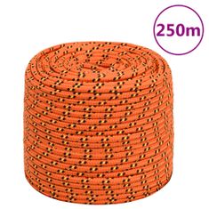 Vidaxl Lodní lano oranžové 8 mm 250 m polypropylen