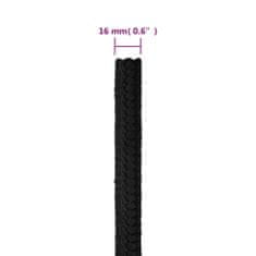 Vidaxl Lodní lano celočerné 16 mm 100 m polypropylen