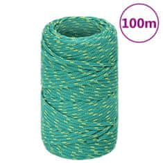 Greatstore Lodní lano zelené 2 mm 100 m polypropylen