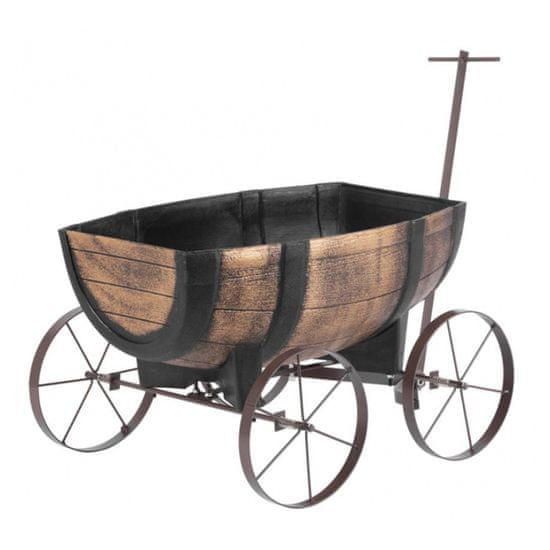 Strend Pro Květináč whiskey barel wagon | 41,5 x 29 x 19cm