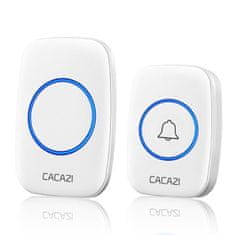 CACAZI A10 bezdrátový zvonek - sada 1x přijímač + 1x tlačítko - bílý
