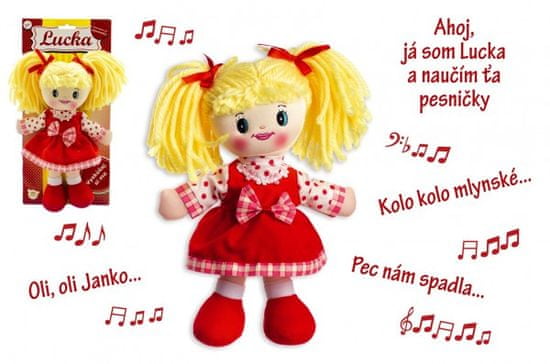 Teddies Bábika Lucka handrová plyš 30 cm slovenský spievajúci na karte