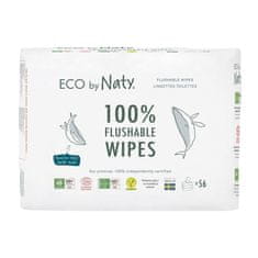 ECO by Naty Ubrousky vlhčené bez vůně splachovatelné - výhodné balení 3x56 ks