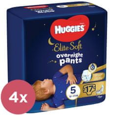 Huggies 4x Elite Soft Pants OVN Kalhotky plenkové jednorázové 5 (12-17 kg) 17 ks