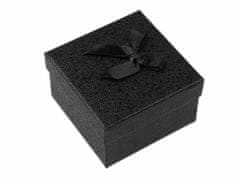 Kraftika 1ks černá krabička s mašličkou 9x9 cm, krabičky na šperky