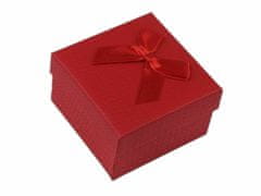 Kraftika 1ks červená krabička s mašličkou 9x9 cm