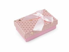 Kraftika 1ks růžová sv. krabička s mašličkou 5x8 cm