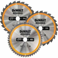 DeWalt DEWALT PIŁA TARCZOWA EX KPL. 3szt. 250mm 2x24z, 1x48z DT1963