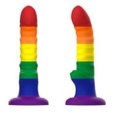 Blush Mythology Colby Pride M (17 cm), duhové silikonové dildo