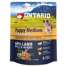 Ontario Puppy Medium Lamb & Rice 0,75 kg