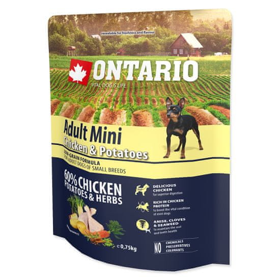 Ontario Dog Adult Mini Chicken & Potatoes & Herbs 0,75 kg