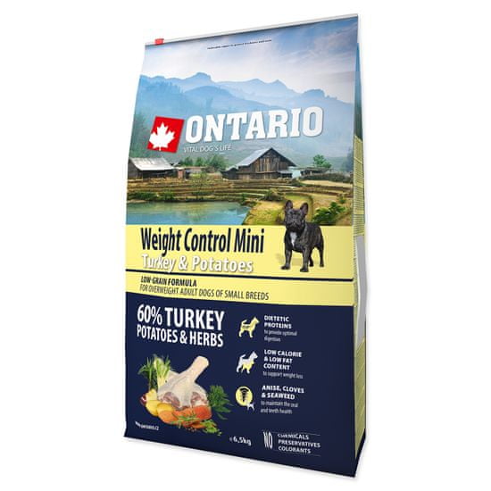 Ontario Dog Mini Weight Control Turkey & Potatoes 6.5 kg