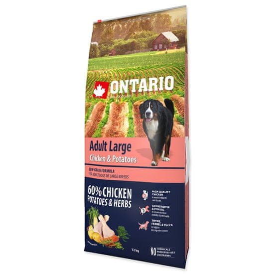 Ontario Dog Adult Large Chicken & Potatoes & Herbs 12 kg