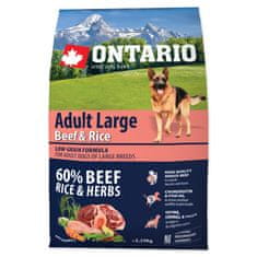 Ontario Dog Adult Large Beef & Rice 2,25 kg