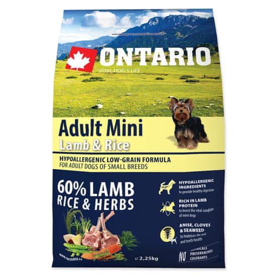 Ontario Dog Adult Mini Lamb & Rice 2,25 kg