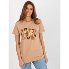 FANCY Dámské tričko s potiskem a nápisy AQUIA hbědá FA-TS-8385.07_394279 Univerzální