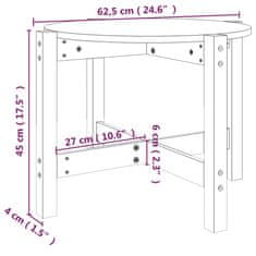 Vidaxl Konferenční stolek černý Ø 62,5 x 45 cm masivní borové dřevo