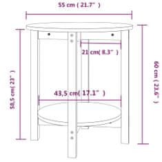 Vidaxl Konferenční stolek bílý Ø 55 x 60 cm masivní borové dřevo