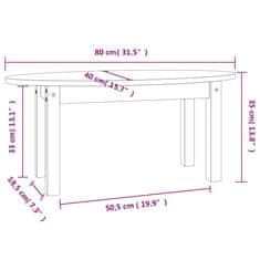 Greatstore Konferenční stolek 80 x 40 x 35 cm masivní borové dřevo