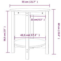Vidaxl Konferenční stolek Ø 55 x 60 cm masivní borové dřevo