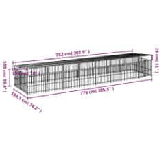 Petromila Venkovní psí kotec se střechou ocel 15,02 m²