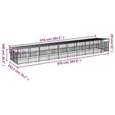 Petromila Venkovní psí kotec se střechou ocel 18,77 m²