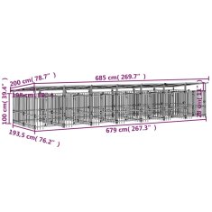 Petromila Venkovní psí kotec se střechou ocel 13,14 m²