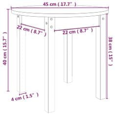 Vidaxl Konferenční stolek šedý Ø 45 x 40 cm masivní borové dřevo